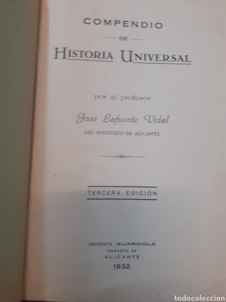 Libros: COMPENDIO DE HISTORIA UNIVERSAL - LAFUENTE VIDAL, Jos&eacute; - Foto 2