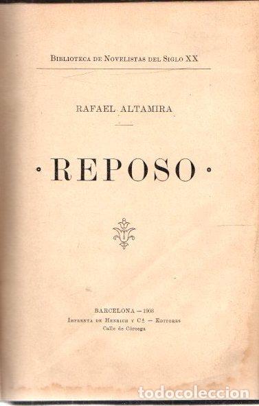 Libros: Reposo - Altamira, Rafael - Foto 1