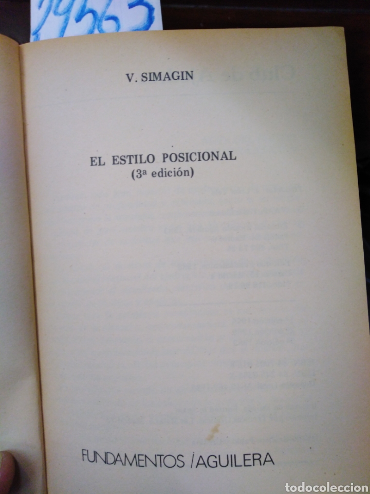 Libros: EL ESTILO POSICIONAL. Ajedrez - SIMAGIN, V. - Foto 3