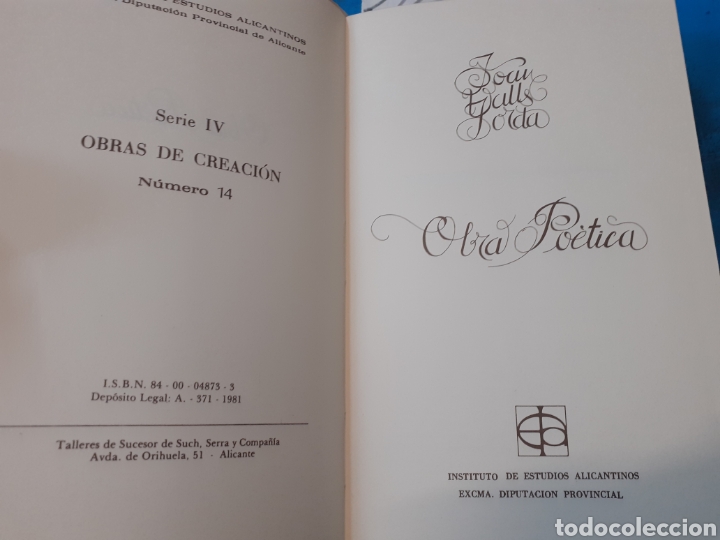 Libros: OBRA POETICA - VALLS JORDA, Juan - Foto 2