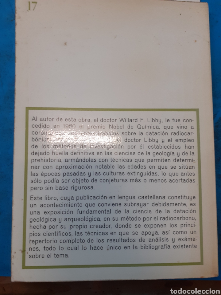 Libros: DATACION RADIOCARBONICA - LIBBY, Willard F. - Foto 2