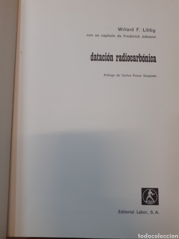 Libros: DATACION RADIOCARBONICA - LIBBY, Willard F. - Foto 3