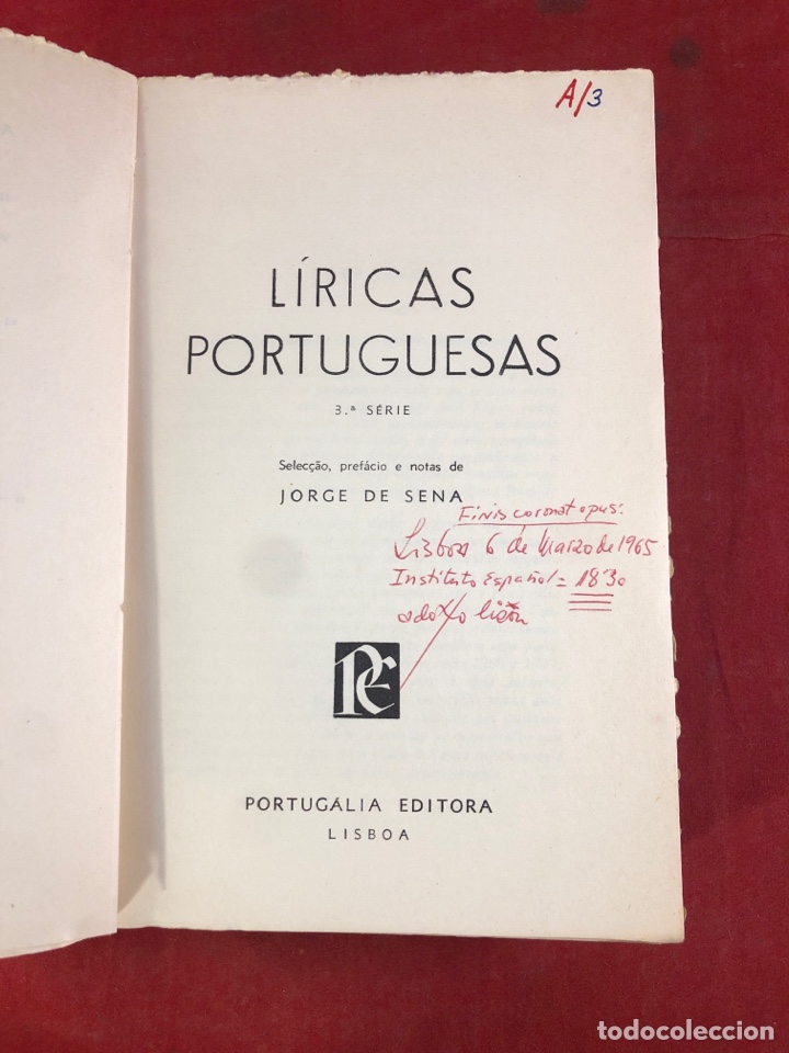 Libros: L&Iacute;RICAS PORTUGUESAS JORGE DE SENA - Foto 1