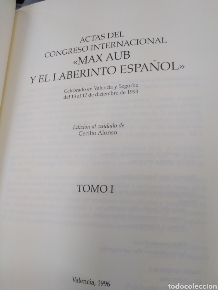 Libros: ACTAS DEL CONGRESO INTERNACIONAL MAX AUB Y EL LABERINTO ESPA&Ntilde;OL. LOS 2 TOMOS - V.V. A .A. - Foto 3