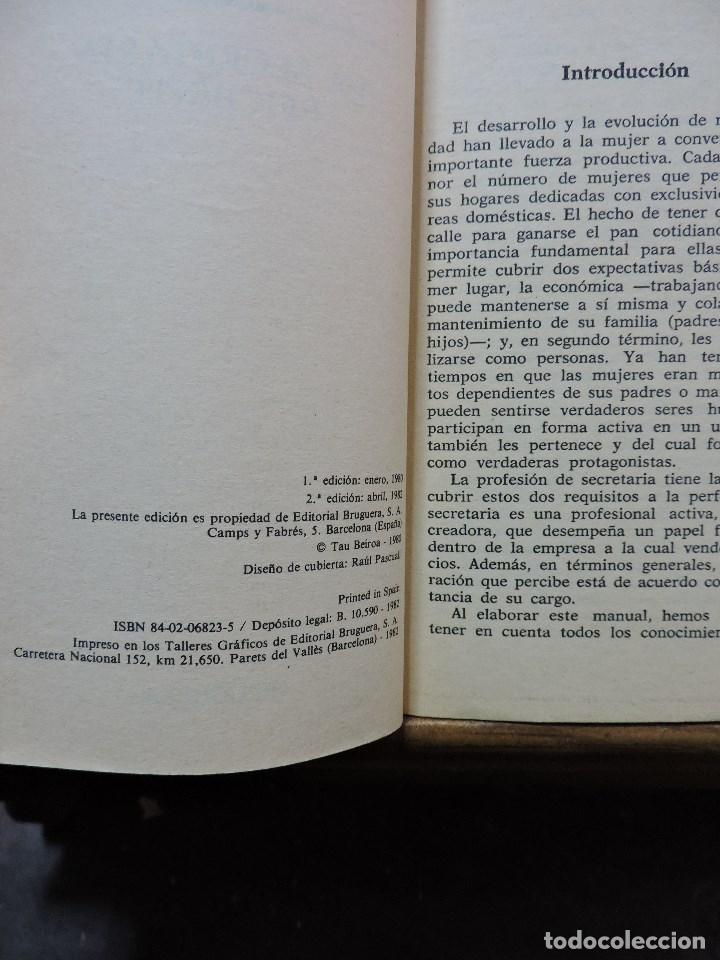 Libros: La secretaria eficiente. BEIROA, Tau. Bruguera Libro Pr&aacute;ctico 1982 - Foto 2