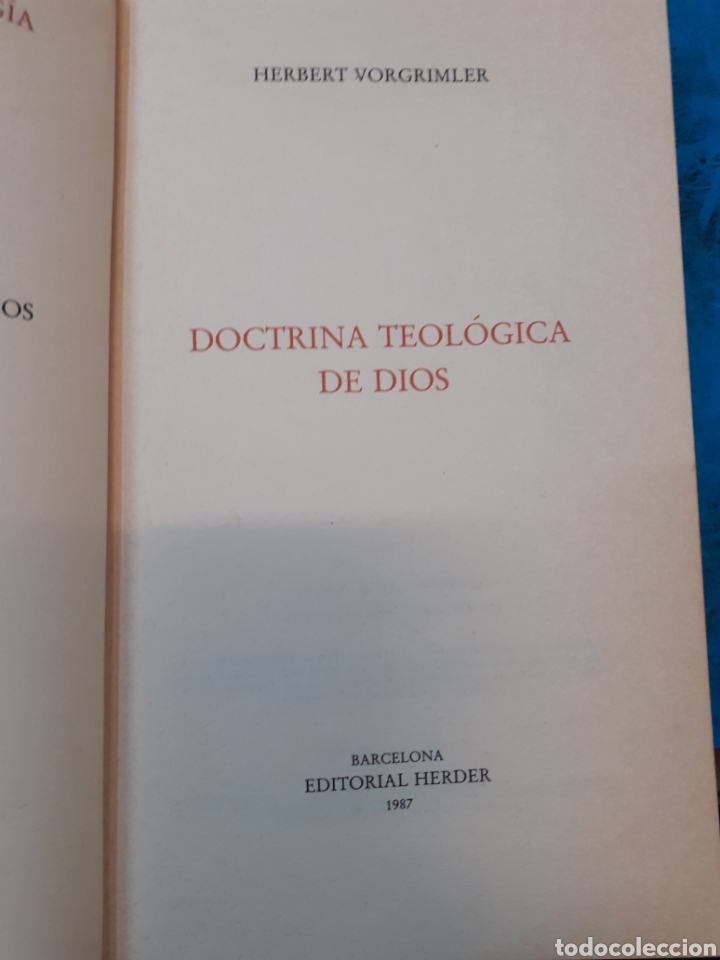 Libros: DOCTRINA TEOLOGICA DE DIOS - VORGRIMLER, Herbert - Foto 3