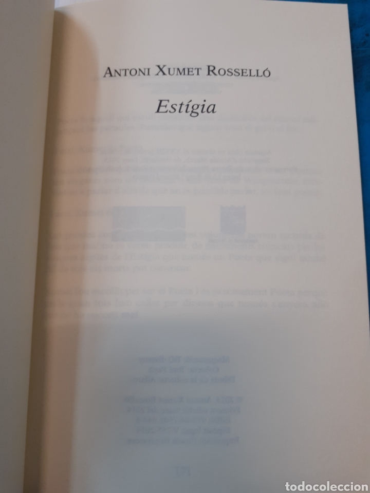 Libros: ESTIGIA - XUMET ROSELLO, Antoni. - Foto 2