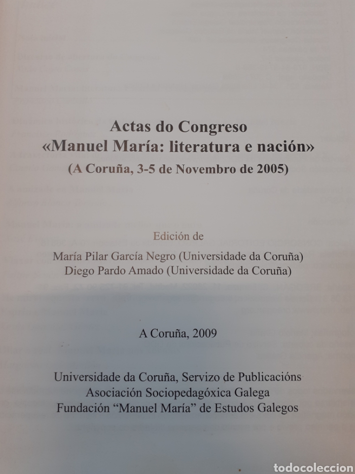 Libros: MANUEL MARIA: Literatura e Naci&oacute;n - V. V. A. A. - Foto 3