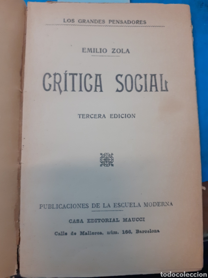 Libros: CRITICA SOCIAL - ZOLA, Emilio. - Foto 3