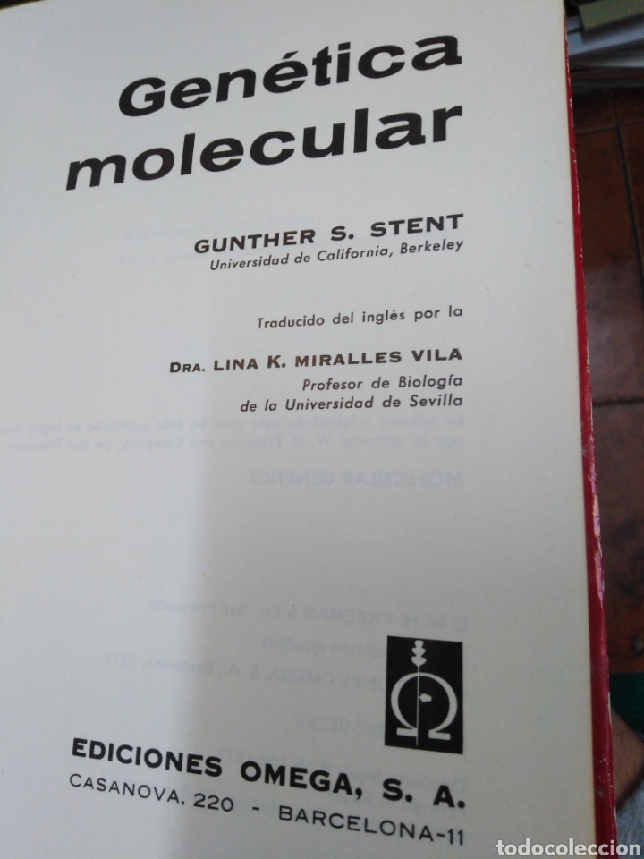 Libros: GENETICA MOLECULAR - STENT, Gunther S. - Foto 3