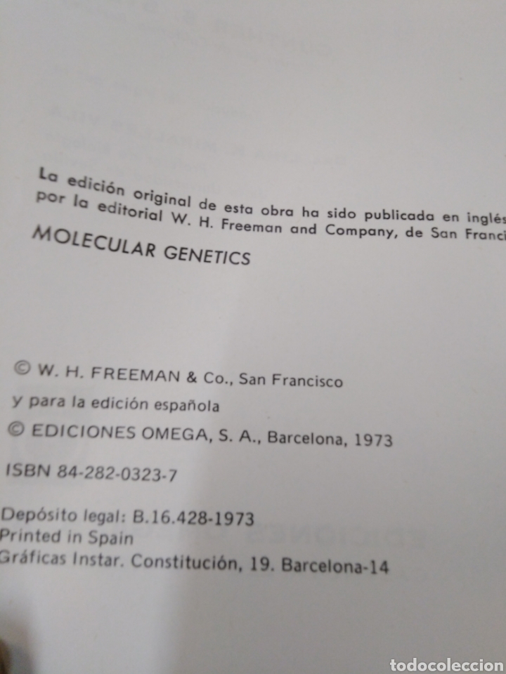 Libros: GENETICA MOLECULAR - STENT, Gunther S. - Foto 4