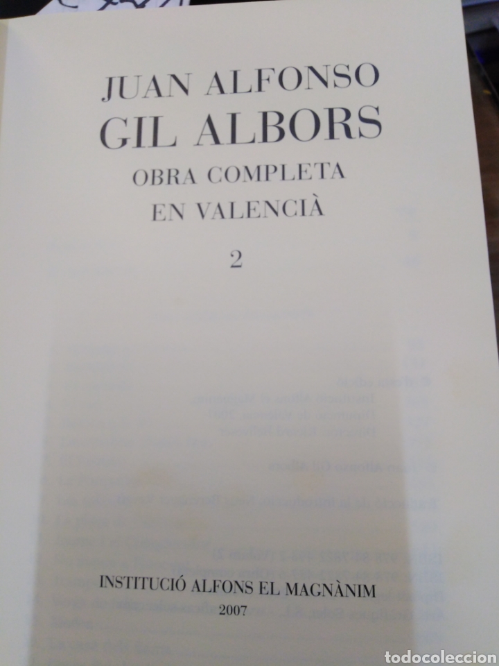 Libros: OBRA COMPLETA EN VALENCIA. Vol. 2 - GIL ALBORS, Juan Alfonso - Foto 3