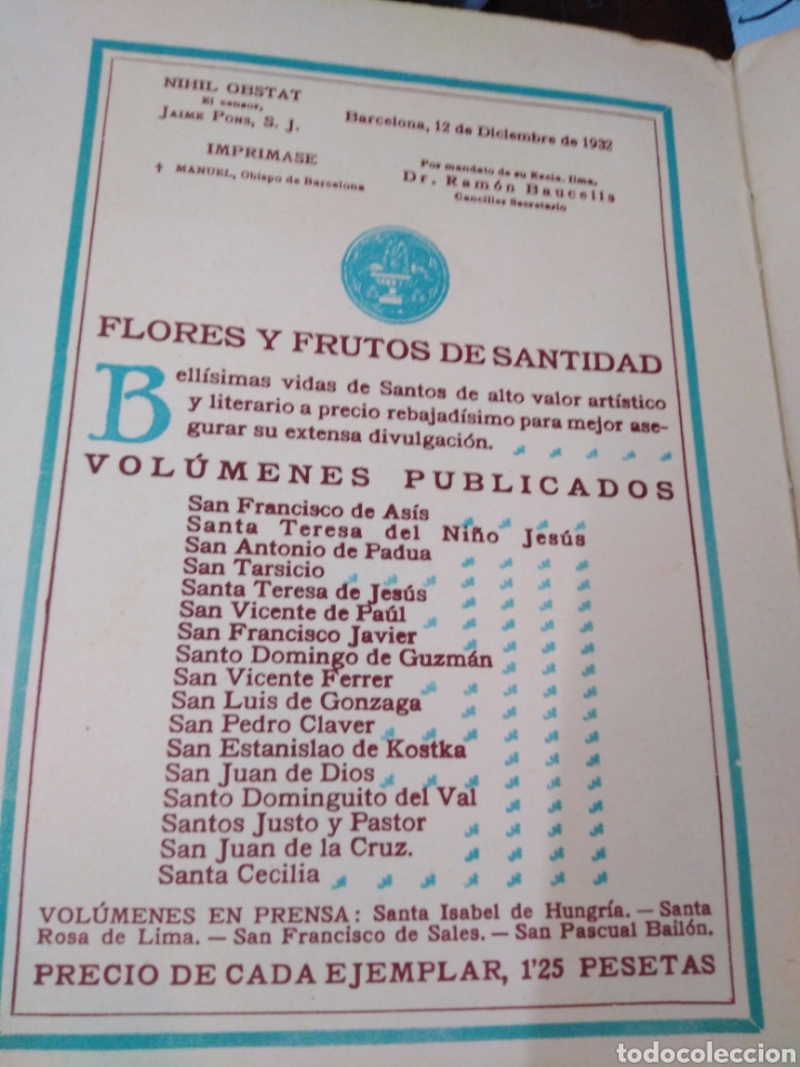Libros: SANTA CECILIA - URBEL, R. P. Justo P. - Foto 4