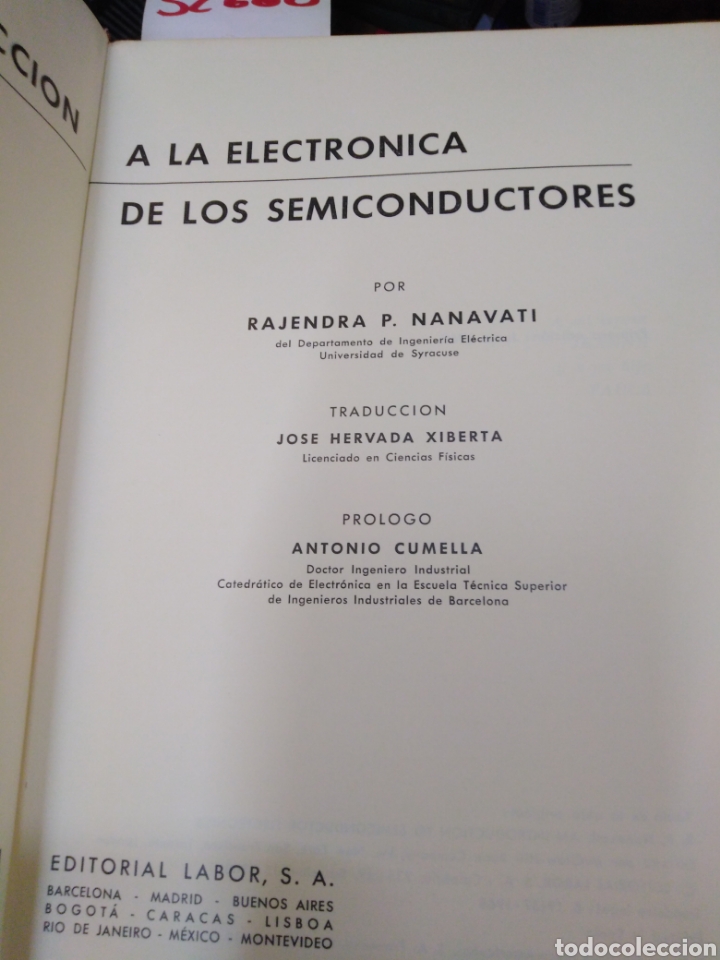 Libros: INTRODUCCION A LA ELECTRONICA DE LOS SEMICONDUCTORES - NANAVATI,R.P. - Foto 3