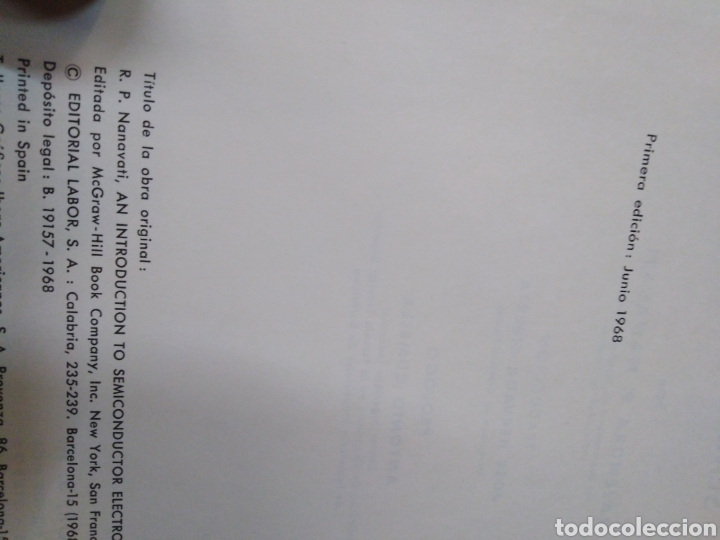 Libros: INTRODUCCION A LA ELECTRONICA DE LOS SEMICONDUCTORES - NANAVATI,R.P. - Foto 4