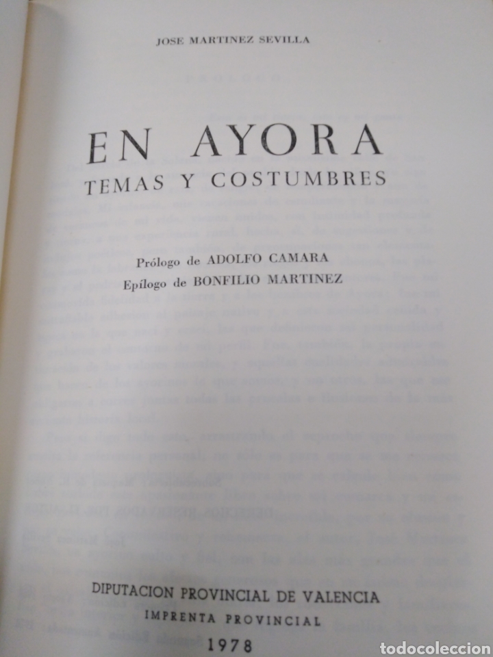 Libros: EN AYORA. TEMAS Y COSTUMBRES - MARTINEZ SEVILLA, Jos&eacute;. - Foto 2