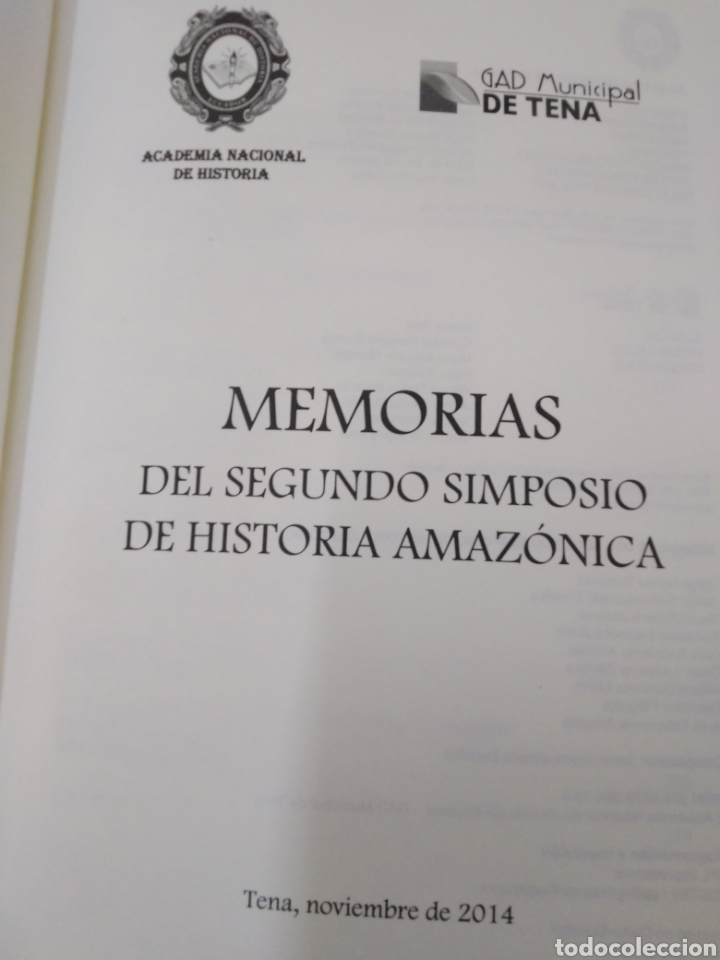 Libros: MEMORIAS DEL SEGUNDO SIMPOSIO DE HISTORIA AMAZONICA - AMAZONIA. - Foto 2