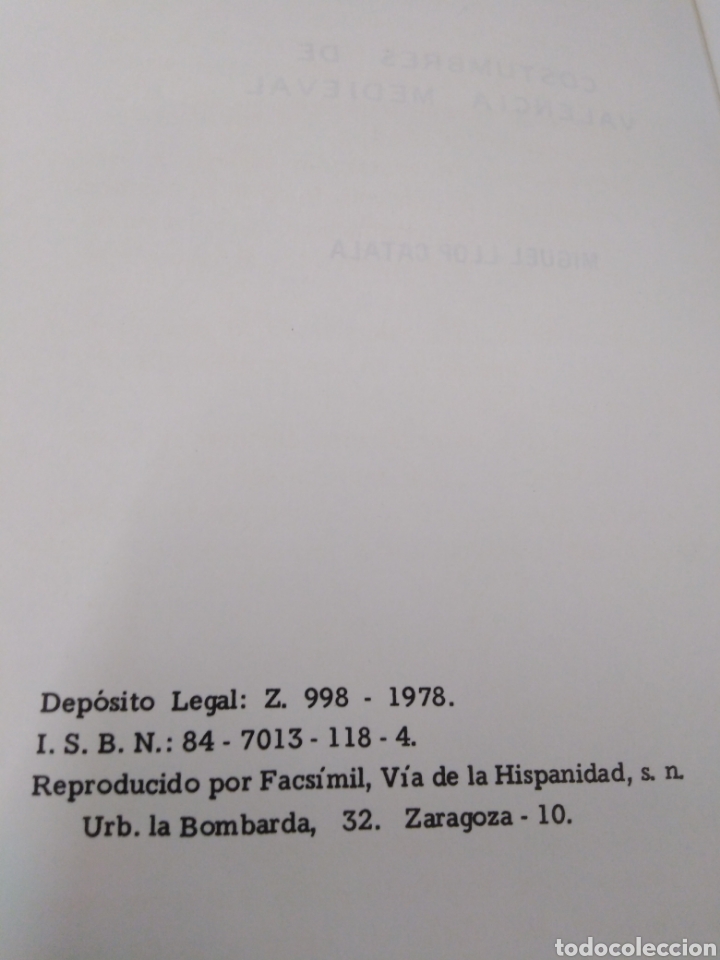 Libros: COSTUMBRES DE VALENCIA MEDIEVAL - LLOP CATALA, Miguel. - Foto 3