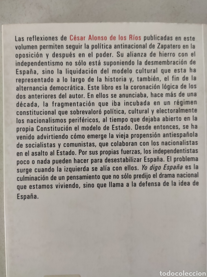 Libros: Yo Digo Espa&ntilde;a. Cesar Alonso de los Rios - Foto 2