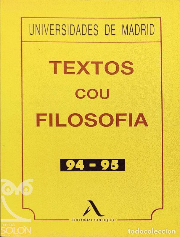 Libros: Textos Filosof&iacute;a - C.O.U - 1994-1995 - Aa. Vv. - Foto 1