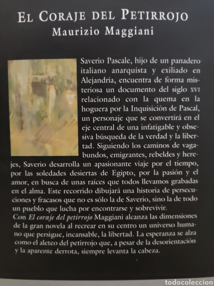 Libros: El Coraje del Petirrojo. Maurizio Maggiani - Foto 2