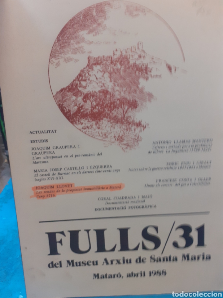 Libros: FULLS DEL MUSEU ARXIU DE SANTA MARIA N&ordm;31 - VV. AA. - Foto 1