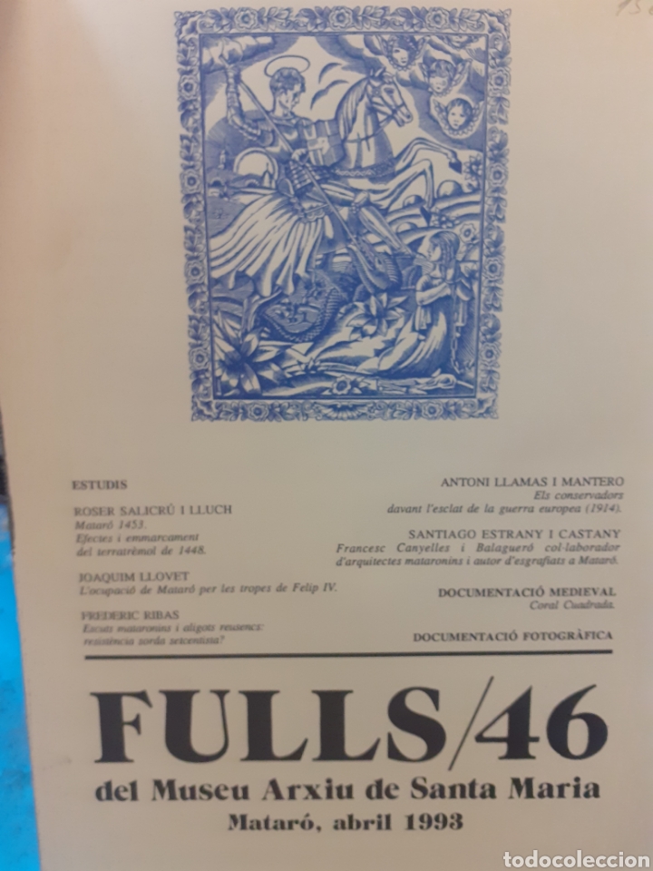 Libros: FULLS DEL MUSEU ARXIU DE SANTA MARIA N&ordm;46 - VV. AA. - Foto 1