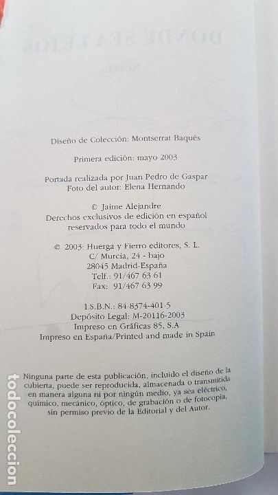 Libros: DONDE SEA LEJOS - JAIME ALEJANDRE - Foto 2