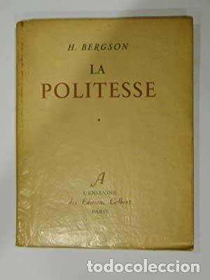 Libros: BERGSON, Henri- - Discours sur La Politesse. - Foto 1