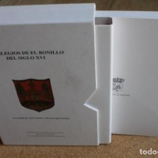 Libros: PRIVILEGIOS DE EL BONILLO DEL SIGLO XVI. I: FACSÍMILES. II: ESTUDIOS Y TRANSCRIPCIONES.. Lote 266707128