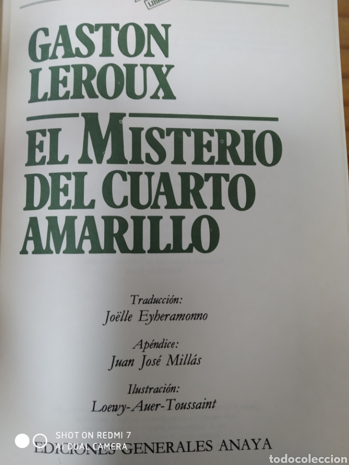Libros: El misterio del cuarto amarillo.Gaston Leroux. - Foto 4