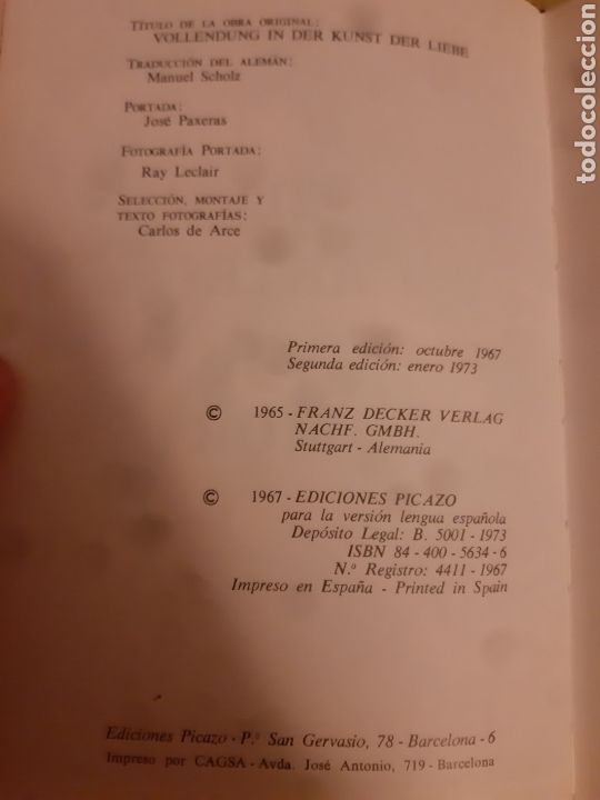 Libros: Libro El Arte del Amor -Dr. Willi Feyerabend- - Foto 5