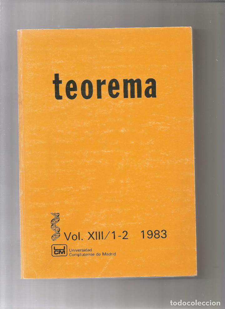Libros: Teorema. Vol. XIII/ 1- 2. 1983. - VV.AA.: - Foto 1