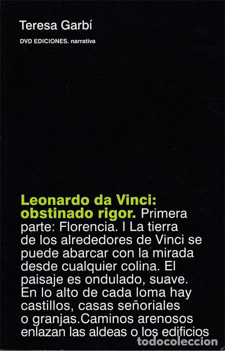 Libros: LEONARDO DA VINCI:OBSTINADO RIGOR. GARBI,Teresa - Foto 1