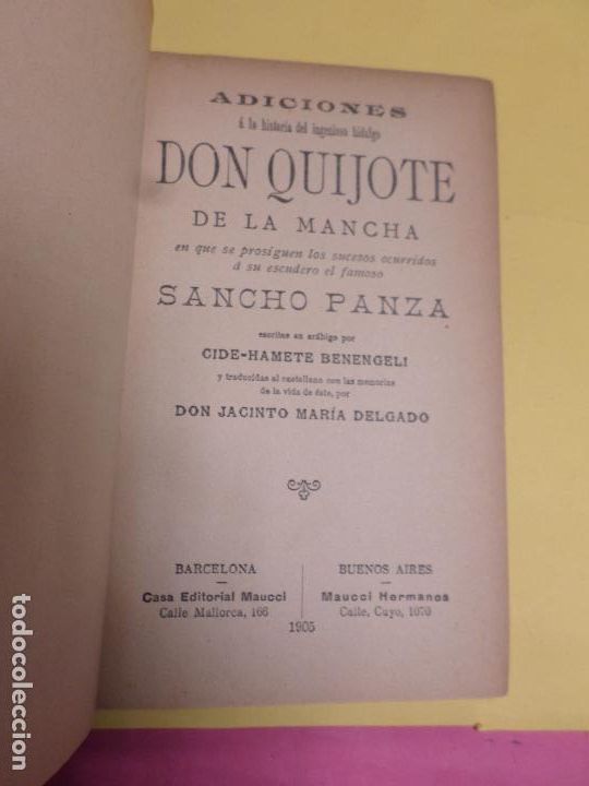 adiciones a la historia de don quijote de la ma - Acheter Livres d ...
