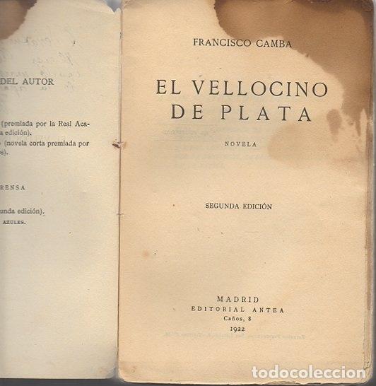 Libros: EL VELLOCINO DE PLATA. - CAMBA, Francisco. - Foto 1