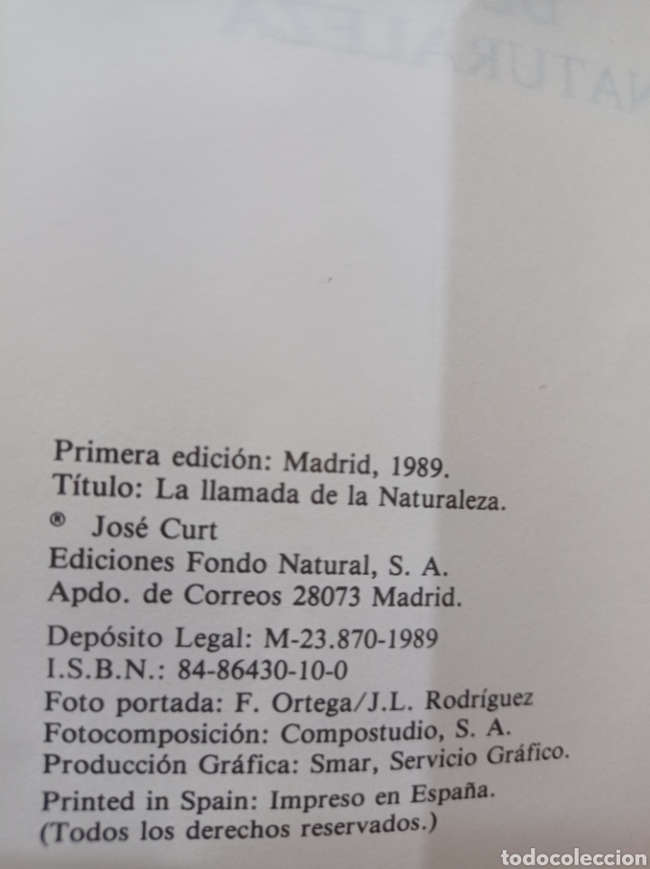 Libros: La llamada de la naturaleza. Jos&eacute; curt. - Foto 3