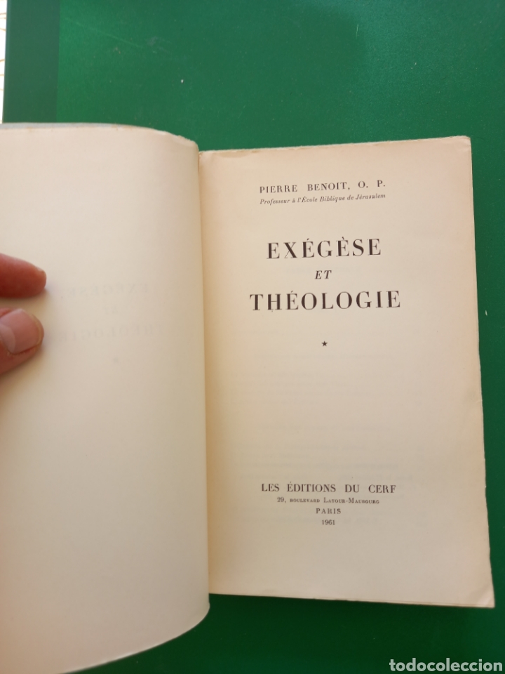 Libros: EXEGESE ET THEOLOGIE PARIS 1961PIERRE BENOIT - Foto 2