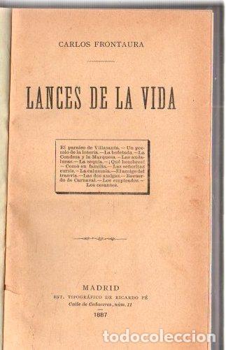 Libros: Lances de la vida - Frontaura, Carlos - Foto 1