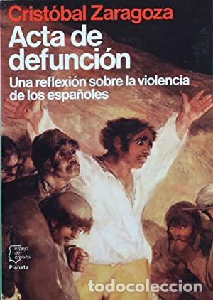 Libros: ACTA DE DEFUNCI&Oacute;N - Zaragoza,Crist&oacute;bal - Foto 1