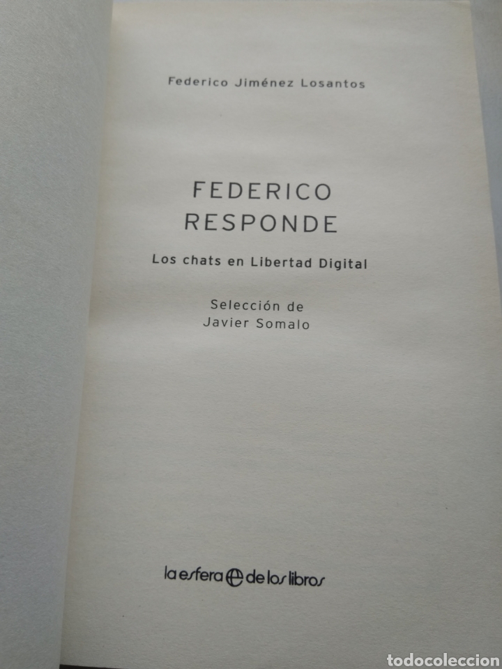 Libros: FEDERICO RESPONDE/FEDERICO JIM&Eacute;NEZ LOSANTOS - Foto 2