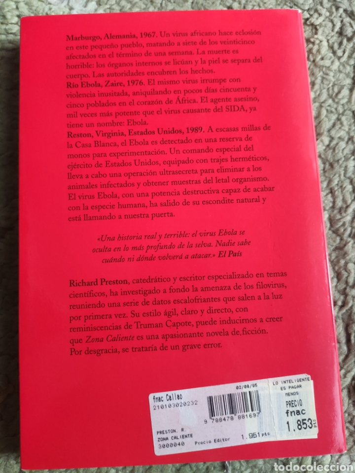 Libros: Zona Caliente. Richard Preston - Foto 2