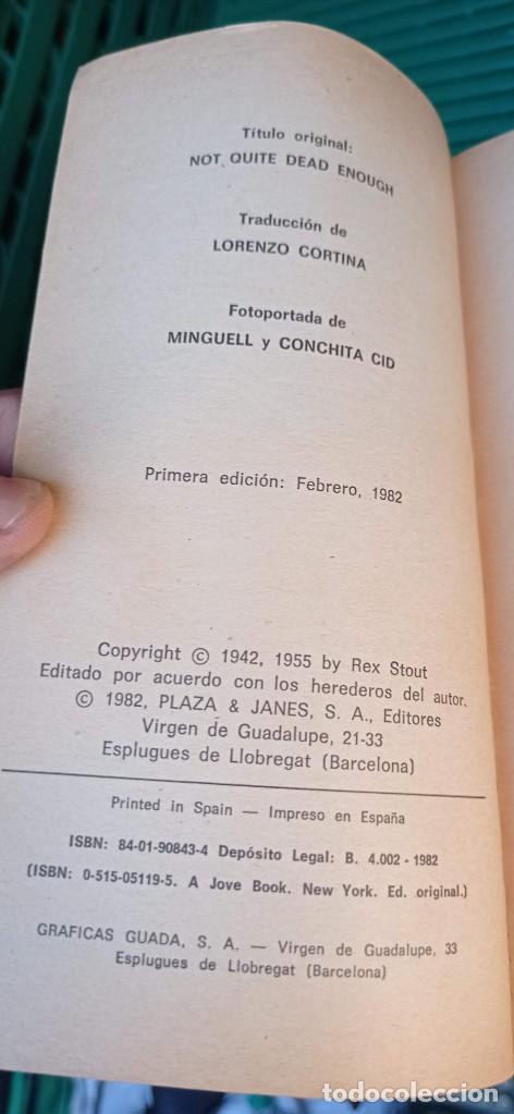 Libros: NO LO SUFICIENTEMENTE MUERTA - REX STOUT 1 EDICION - Foto 2