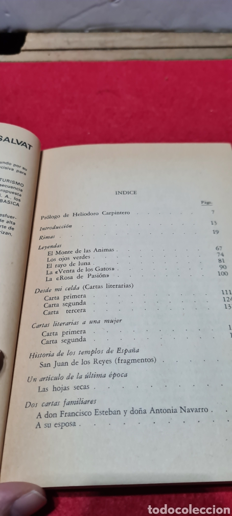 Libros: Antologia. Gustavo Adolfo Becquer. Biblioteca b&aacute;sica Salvat. - Foto 8