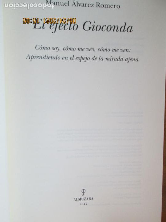 Libros: EL EFECTO GIOCONDA , MANUEL ALVAREZ - ALMUZARA -2012 - Foto 3
