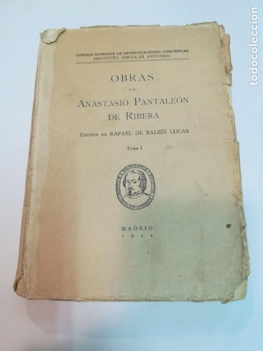 Libros: ANASTASIO PANTALE&Oacute;N DE RIBERA Obras Tomo I SA4435 - Foto 1