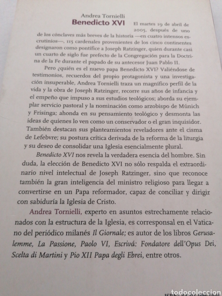 Libros: Benedicto XVI. EL CUSTODIO DE LA FE. Andrea Tornielli - Foto 2