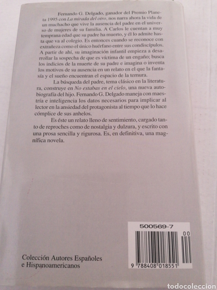 Libros: No Estabas en el Cielo. Fernando G. Delgado - Foto 2