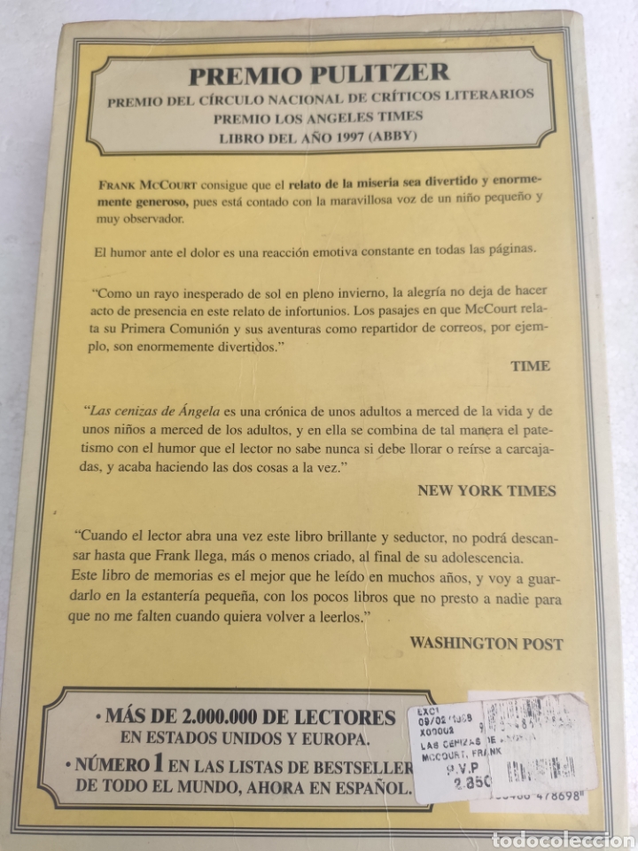 Libros: Las Cenizas de Angela. Frank McCourt - Foto 2