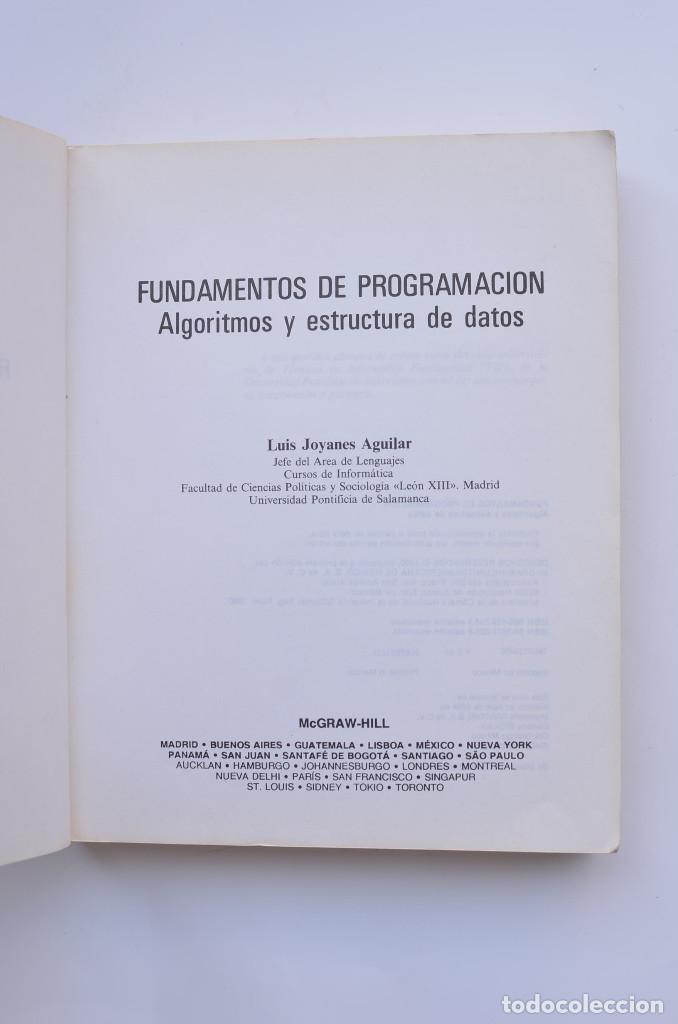 Libros: Fundamentos de programaci&oacute;n. Algoritmos y estructura de datos - JOYANES AGUILAR, Luis - Foto 2
